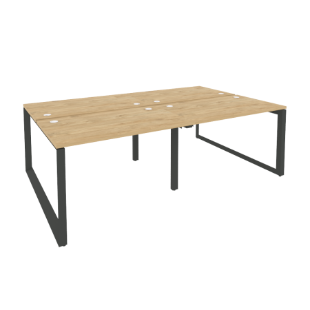 Рабочая станция на О-образном м/к Onix O.MO-D.RS-4.2.7 2360x1475x750 (Тиквуд Светлый/Черный металл)