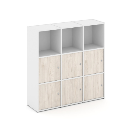 Стеллаж Locker Plus LK.K-003 1188x350x1203 (Белый | Денвер Светлый)