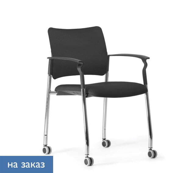 PINKO Кресло обитое на колёсах (Черный/Черный)