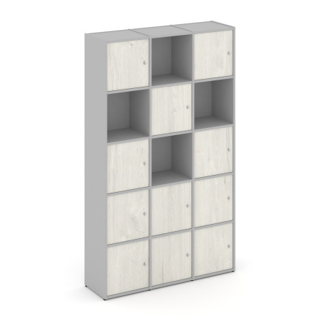 Стеллаж Locker Plus LK.K-009 1188x350x1983 (Серый | Дуб Наварра)