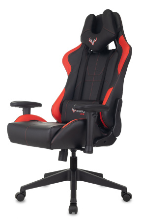 Кресло игровое Zombie VIKING 5 AERO черный/красный эко.кожа с подголов. крестов. пластик (Красный)