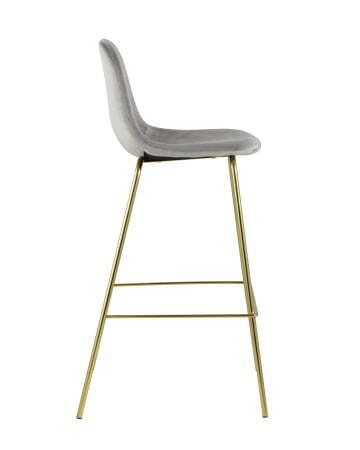 Стул барный Валенсия велюр серый золотые ножки (Стул барный Валенсия серый)