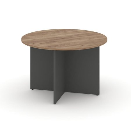 Стол переговорный круглый SN-D.SPRG-004 (1180х1180х750) (Дуб Табак/Антрацит)