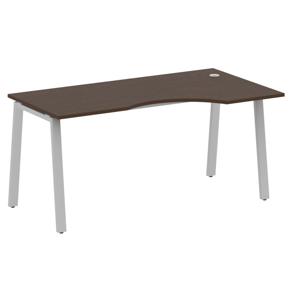 Стол криволинейный правый Metal System Style БА.СА-1 Пр 1600x900x750 (Венге Цаво/Серый металл)