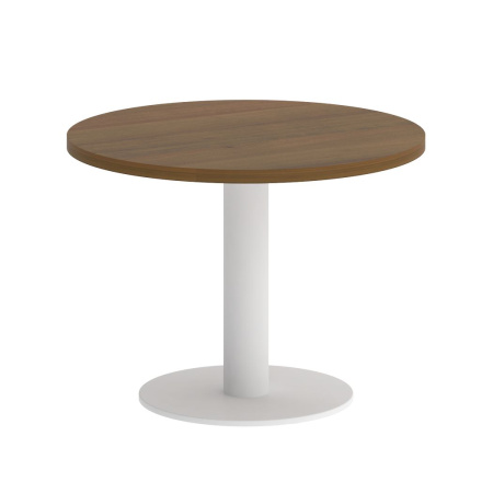 Стол журнальный круглый VR.SP-5-60.1G 600x600x450 (Орех Гварнери/Белый Металл)