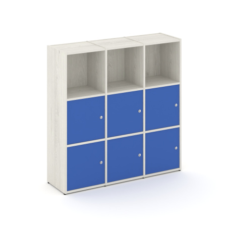 Стеллаж Locker Plus LK.K-003 1188x350x1203 (Дуб Наварра | Синий)