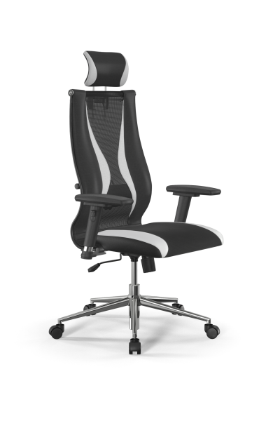 Кресло для руководителя Метта Sit 10 B2-170D - T+UMF(SY271)+Extra /Kb38/Wh09/D03P/H3mL-Pf-2D(M09.B23 (Черный | Белый)