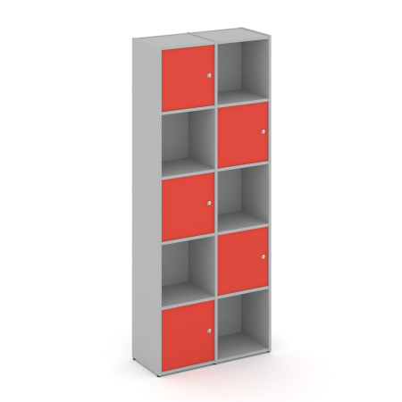 Стеллаж Locker Plus LK.K-008 798x350x1983 (Серый | Красный)