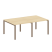 Переговорный стол 2 столешницы Metal System Style БП.ПРГ-2.1 2000x1235x750 (Дуб Наварра/Серый металл)