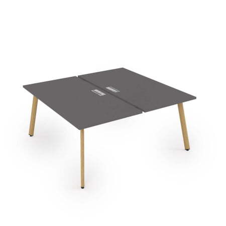 10БД.285 Стол системы Бенч, сдвоенный, на 2 рабочих места (1800x1635x750) (Graphit mattIron Wood)