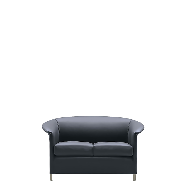 Диван офисный Аура (С-13) 2-х местный (Черный)