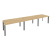 Стол переговорный Onix O.MP-PRG-3.3 4140x980x750 (Тиквуд Темный/Белый Металл)