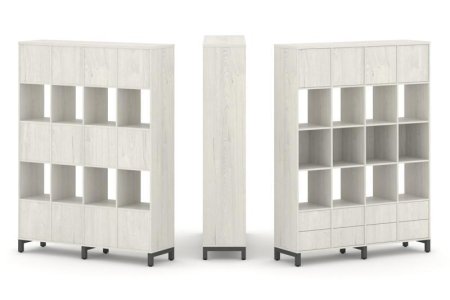 Набор стеллажа 1 сторонний, 5 ярусов SN.NS-541 (1488х400х1982) (Дуб Наварра/Металл Антрацит)