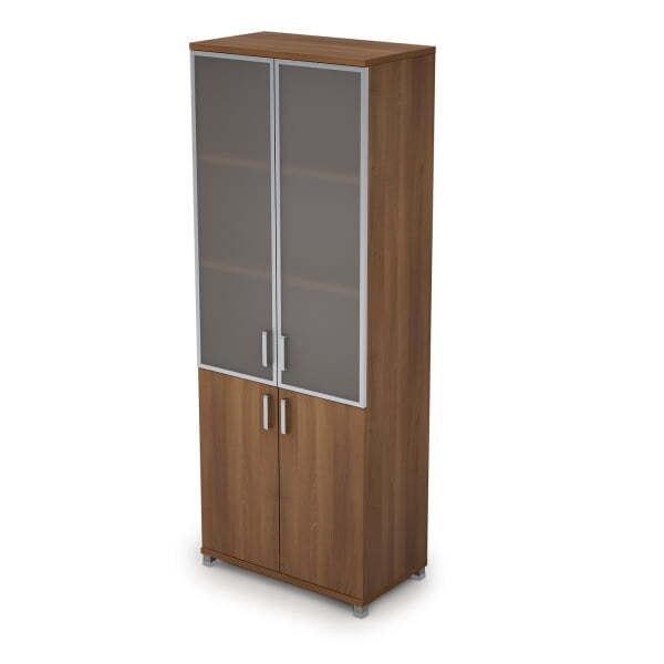 6Ш.005.4 Шкаф для документов высокий со стеклом (800x450x2116) (Шамони темный)