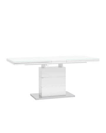 Стол обеденный Глазго раскладной 140-170*80 глянцевый белый (Стол обеденный Глазго белый)