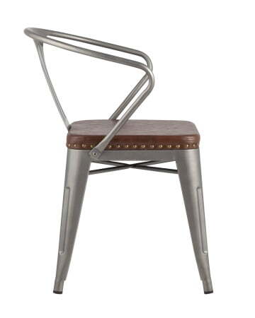 Стул TOLIX ARMS SOFT с подлокотниками серебристый (Стул Tolix Arms Soft серебристый)