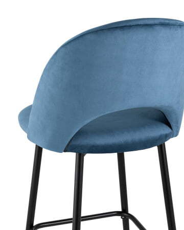 Стул барный Меган велюр пыльно-синий (Стул барный Меган синий)