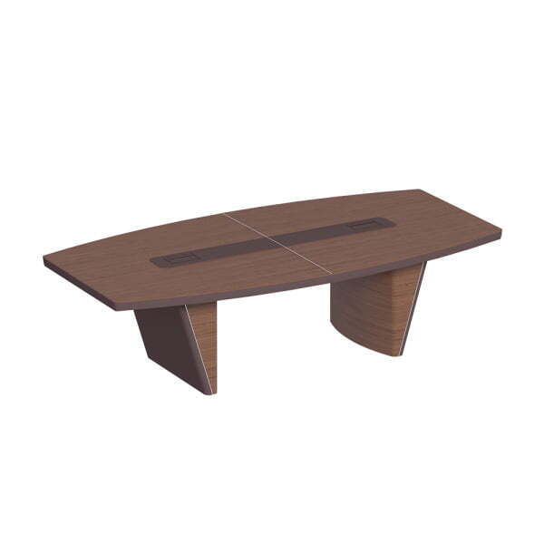 Стол для переговоров овальный, дерево/кожа, металлическая вставка ISixty 280TAOV 2800x1400x740 (Кожа коричневая)