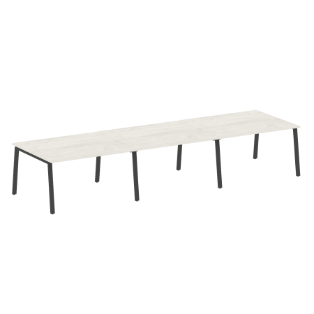 Стол для переговоров (3 столешницы) на А-образном м/к Metal System Style БА.ПРГ-3.3 4200x1235x750 (Дуб наварра/Антрацит металл)
