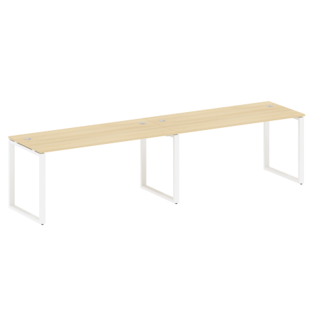 Рабочая станция Metal System Style БО.СМ-2.4 3200x720x750 (Акация/Белый металл)