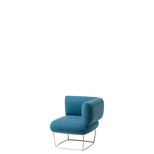 Кресло офисное Деми (А-17) подлокотник правый (Синий)