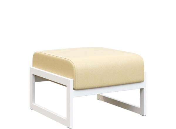 Банкетка одноместная MD.B1  (655х700х700) (Oregon Бежевый арт.11/Белый металл)