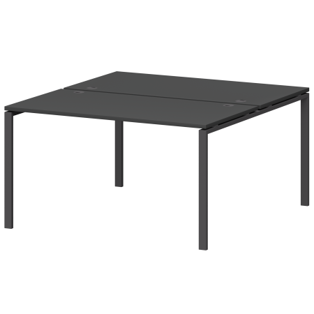 Бенч двойной на металлокаркасе Смарт СМС2-П-12К.149.Пр25 1200x1496x750 (Графит/Антрацит)