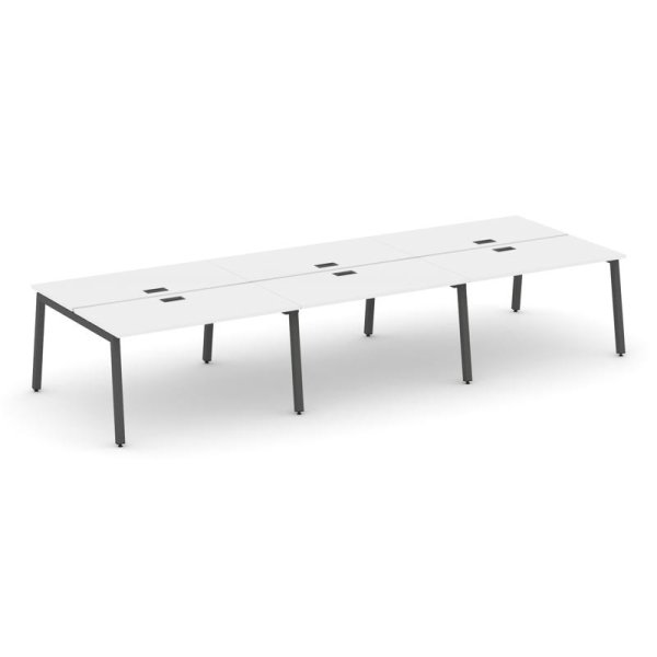 Рабочая станция 2-х сторонняя SN-5A.DRS-061 (2940х1232х750) (Белый/Металл Антрацит)