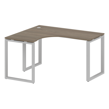 Стол криволинейный левый Metal System Style БО.СА-3 Л 1400x1200x750 (Вяз/Серый металл)
