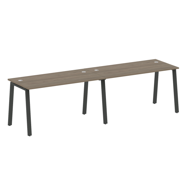 Рабочая станция на 2 рабочих места на А-образном м/к Metal System Style БА.СМ-2.3 2800x720x750 (Вяз/Антрацит металл)