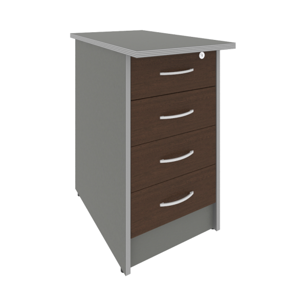 Тумба приставная с замком Riva А.ТП-4.2F-S 412x720x750 (Венге-Металлик)