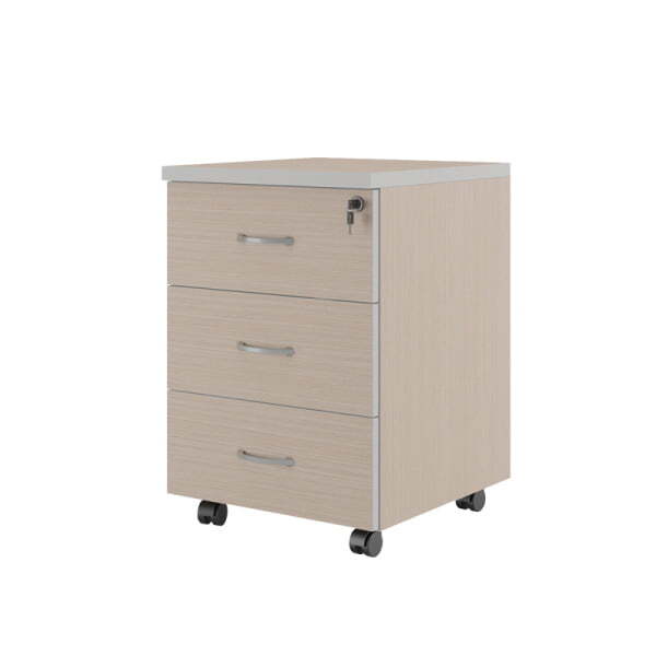 Тумба подкатная с 3 ящиками серии Zoom Swift ZOM27530302 430x470x642 (Дуб шамони светлый)