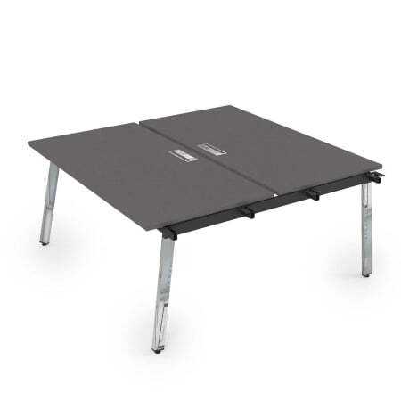10БДН.268 Стол системы Бенч, сдвоенный, на 2 рабочих места - начальный (1200x1235x750) (Graphit mattМеталл глянец)