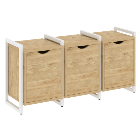 Тумба на регулируемых опорах наборная VR.L-TN-5.O 1440x460x719 (Тиквуд Светлый/Белый металл)