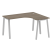 Стол криволинейный правый Metal System Style БА.СА-3 Пр 1400x1200x750 (Дуб Наварра/Серый металл)