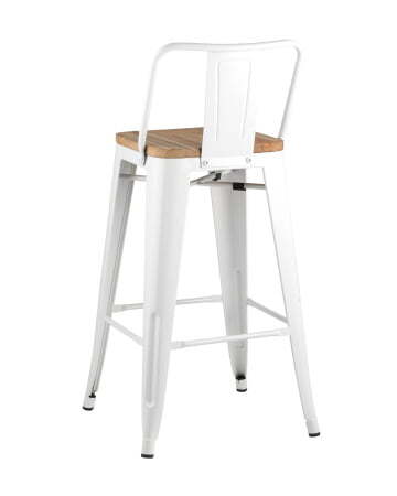 Стул полубарный TOLIX WOOD со спинкой белый глянцевый (Стул полубарный Tolix белый)