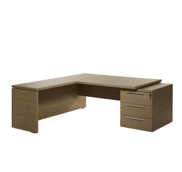 Стол для руководителя на опорной тумбе с приставкой 148 3550/27 1860х2000х735 (Орех)