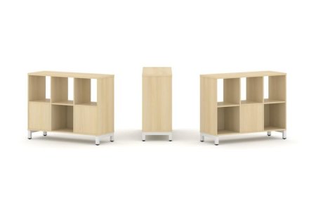 Набор стеллажа 2-х сторонний, 2 яруса SN.NSD-231 (1121х400х881) (Акация Лорка/Металл Белый)