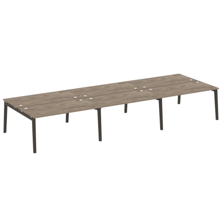 Рабочая станция на деревянных опорах Onix Wood OW.D.RS-6.4.8 4740x1635x750 (Тиквуд Темный/Дуб Темный)