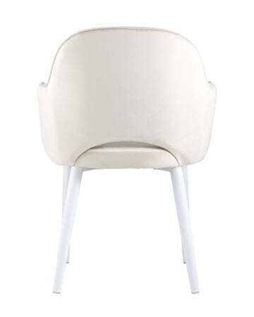 Стул Венера велюр кремовый ножки белые (Стул Венера кремовый)