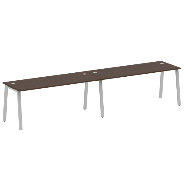 Рабочая станция на 2 рабочих места на А-образном м/к Metal System Style БА.СМ-2.5 3600x720x750 (Венге Цаво/Серый металл)
