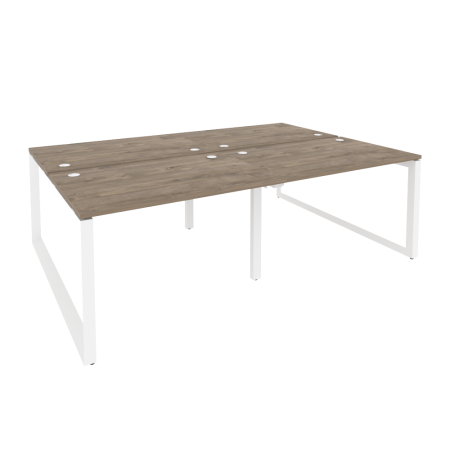 Рабочая станция на О-образном м/к Onix O.MO-D.RS-4.2.8 2360x1635x750 (Тиквуд Темный/Белый Металл)