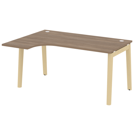 Стол эргономичный левый на деревянных опорах Onix Wood OW.SA-4L 1580x1180x750 (Дуб Аризона/Дуб Светлый)