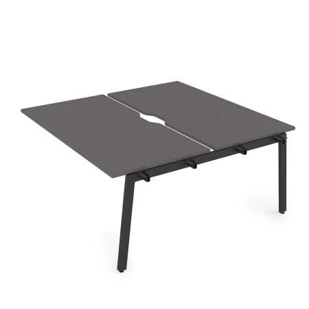 10БДСВ.268 Стол системы Бенч с вырезом, сдвоенный, на 2 рабочих места - средний (1200x1235x750) (Graphit/Черный металл)