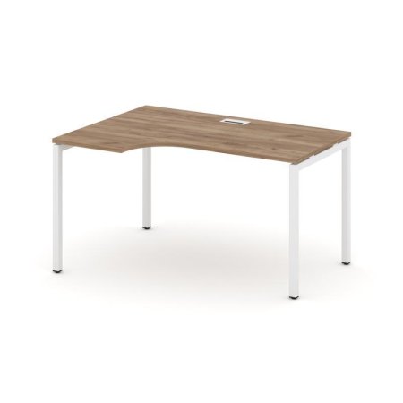 Стол рабочий эргономичный SN-4P.SPA-011(L) (1380х700/980х750) (Дуб Табак/Металл Белый)