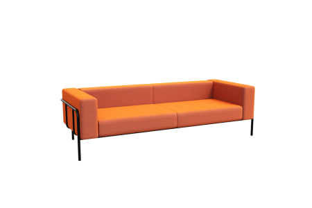 Диван трехместный FLX-3 (Velvet Lux 72/Металл Черный)