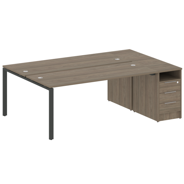 Рабочая станция с опорной тумбой Metal System Style БП.РС-СТП-2.5 2212x1475x750 (Вяз/Антрацит металл)