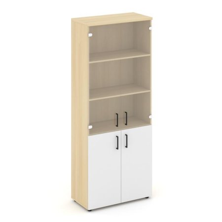 Шкаф высокий широкий SN.STS-102 (796х400х1982) (Акация Лорка/Белый/Прозрачный)