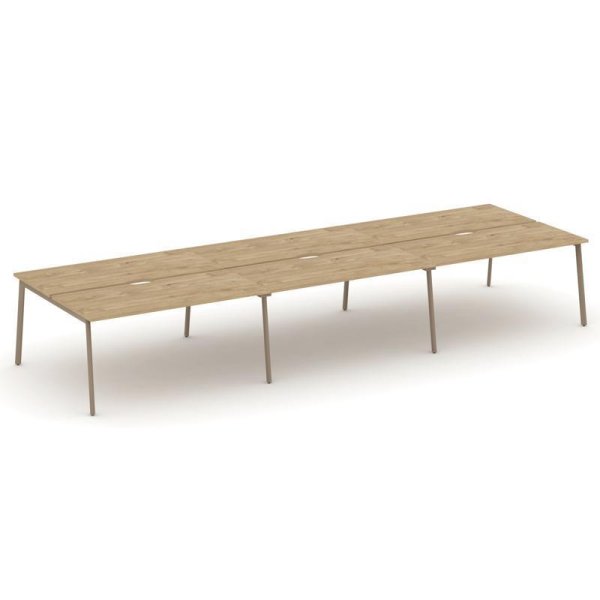 Рабочая станция 6 мест ES.D.RS-6.4-VP (4740х1500х750) (Тиквуд Светлый/Металл Латте)