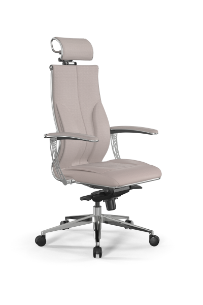 Кресло для руководителя Метта Samurai B2-11U - Infinity /Kc06/Wm06/U0mL-4c3/H2cL-3D(M06.B32.G11.W03) (Светло-бежевый)